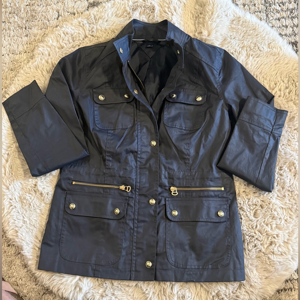 Tommy Hilfiger Navy Utility Jacket Gold Hardware Women’s Small